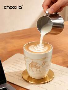 1个180毫升骆驼图案砂釉陶瓷咖啡杯，可作浓缩咖啡杯、茶杯，沙特风格设计，适合下午茶、节日礼物、家庭聚会、咖啡馆、酒店、办公室等场合。 - 咖啡杯 - 查看 6