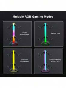 Giá đỡ tay cầm chơi game RGB tích hợp chức năng sạc kép | Tương thích với , Switch | 7 chế độ chiếu sáng, móc treo tai nghe, phụ kiện sắp xếp bàn làm việc - Xem 9