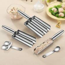 Juego de moldes para albóndigas y hamburguesas de acero inoxidable - Herramienta de cocina multifuncional antiadherente, para hacer albóndigas, masa y bolas de helado con formas perfectas. Molde para albóndigas de acero inoxidable: Herramienta casera para dar forma a las albóndigas, molde para bolas de pescado y pasta de camarón, cucharón para carne - Multicolor - Ver 5