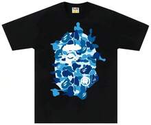 Men's T Shirt Versatile Fit, Men's Breathable Cotton T-Shirt, Men'S Graphic T-Shirt - Black With Blue Mask Print - Lightweight Summer Tee For Everyday & Themed Events - Breathable Round Neck Shirt - Casual Streetwear Essential, Event Apparel, Bold Print Top, Comfortable Fit, Street Style,  Design, Soft Material, Print Top, Young Adults 100% Cotton, 220g Fabric, Gift For Dad Christmass Gift - 黑色14 - 查看 1