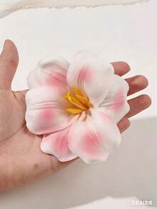 2pcs/Set Spring & Summer Bohemian Style Beige & Pink Faux Tulip Elegant Sweet Beach Holiday Headband Hair Clips - Multicolor - View 2