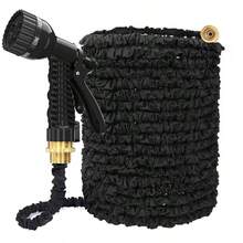 Expandable Garden Hose, Durable Waterproof Hose With 3-Fold Expandable Function, Comes With Spray Gun And 7 Function Adjustment, Black - Black - View 11