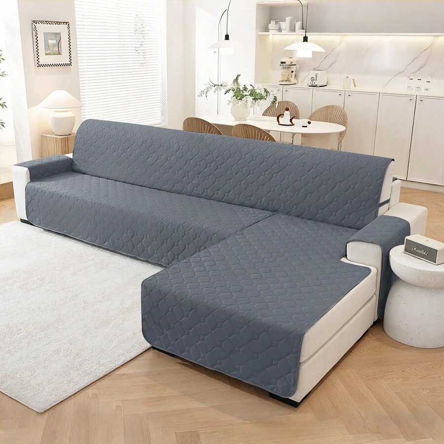YSTYLE Wasserdichter Sesselbezug für 1/2/3/4-Sitzer, gesteppter Sofabezug mit Taschen, kratzfester Sofabezug für Katzen, fleckenabweisender und rutschfester Sofabezug - Dunkelgrau - Übersicht 1