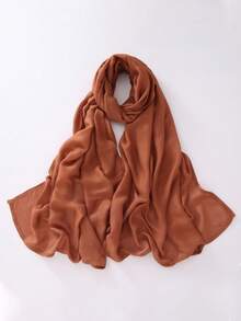 1pc Cotton Solid Color Scarf Shawl, Versatile Women's Beach Cover-Up, Lightweight & Soft, Classic Scarf/Shawl/Blanket, Large Size Suitable For Evening Dress Party, Travel, Office, Wedding - Multicolor - View 6