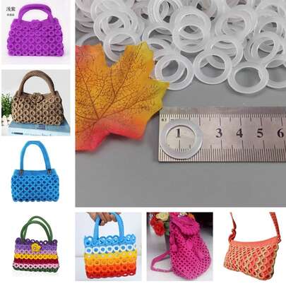 Marcadores de punto de bucle elástico para tejer y ganchillo, diámetro de 20 mm - Suministros de artesanía para bolsos y accesorios de ganchillo, color blanco