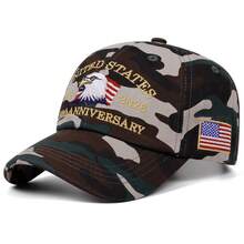 Gorra de béisbol conmemorativa bordada del 250 aniversario de EE. UU. 2026, bordado vintage lavado, gorra unisex de deportes al aire libre de hip hop, moda casual Snapback - Multicolor - Ver 12