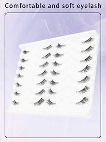 14Pairs Half Lashes Faux Mink Lashes Transparent Stems,Short Accent Reusable False Eyelashes Natural Fluffy Makeup Tools Extension - View 8