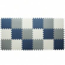 0.4英寸/18片厚方形拼图游戏垫，30*30厘米EVA泡沫儿童游戏垫，带PVC收纳袋 - 彩色 - 查看 7