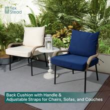 All-Season Outdoor Chair Cushion, Soft & Comfortable With High Elastic Filling, Non-Slip Design, Sun-Resistant & Fade-Resistant, Breathable & Not Stuffy, Machine Washable & Space-Saving, Multi-Scene Use, Cost-Effective For Home & Outdoor - Navy Blue Stripes - View 7