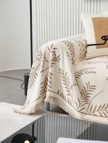 1pc Chenille Tassel Sofa Cover, Anti-Slip, Dust-Proof, Anti-Scratch, Decorative Sofa Protector, Suitable For Living Room, Bedroom, Office, Car, Outdoor, Fits Single/Double/Three/Four-Seater Sofa, L-Shaped Sofa, All Seasons - Khaki - View 9