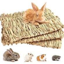1pc Pet Rabbit/Hamster Woven Grass Mat, Pet Grass Pad, Grass Nest, Straw Woven Pet Bed - Multicolor - View 8