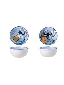 Disney 迪士尼史迪奇陶瓷饭碗卡通餐具套装，高品质礼盒包装，汤碗家用餐具套装 - 彩色 - 查看 11