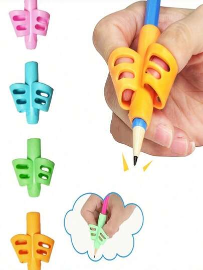 3pcs Random Color Ergonomic Pencil Grip - Soft Non-Slip Durable Odorless | Easy To Install Improve Writing Posture | Relieve Hand Fatigue And Pain | Suitable For Pencils, Markers, Colored Pencils And Most Stationery | Suitable For School, Home, Office, Art, Painting, Classroom And Exam Preparation | Suitable For Children, Teenagers, Adults And Beginners | Perfect Back To School Gift (Random Color Sent)