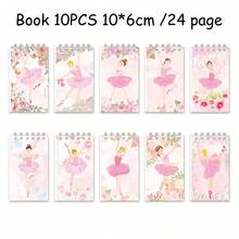 10 piezas de mini cuadernos, mini cuadernos de ballet rosa, adecuados para recuerdos de fiesta, rellenos de bolsas de regalo, cuadernos, mini cuadernos en espiral, adecuados para recompensa de baile o cumpleaños (tema de cumpleaños) útiles escolares - 10 unids/bolsa - Ver 2