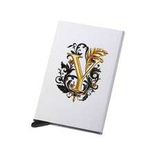 Diseño de letra A de metal, Soporte de tarjeta metálico emergente unisex | Bloqueo RFID + Superficie mate ultra delgada, Regalo de negocios/regalo festivo ideal, Diseño magnético emergente para un fácil acceso a las tarjetas, Material de aleación de aluminio, Calidad premium - Multicolor - Ver 44