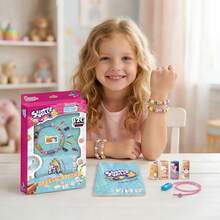 DIY Beaded Sticker Bracelet Kit - The OriginalWearable Shareable Toy Sticker Bracelet +Collection Book ,Includes 120 Mini Stickers,Includes A Wearing Necklace And 4 Rolls Of Super Mystery Stickers - Multicolor - View 1