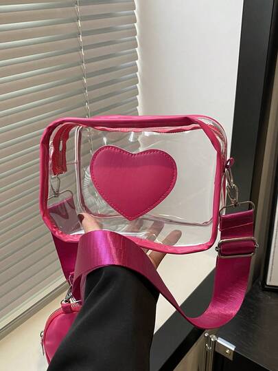 2개 동전 지갑이 있는 투명 가방 세트, 방수 PVC 미니 사각 가방, 2025년, 다용도 대용량 크로스바디 가방