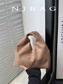 Cloud-Shaped Handbag, Underarm Bag, High-End Pleated One Shoulder Handbag For Women - Khaki - View 2