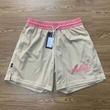 Summer American Jersey Shorts Double-Sided Mesh Basketball Shorts Men's Casual Knee Street Shorts Training Quick-Dry Half Pants - Màu Khaki - Xem 1