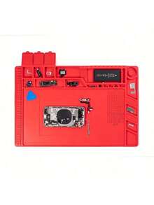 硅胶焊接垫 1PCS160 ESD 防静电耐高温硅胶焊接垫，带磁性螺丝收纳区，电子维修工作台垫，防滑、耐热、耐腐蚀，专为手机/笔记本电脑拆解设计，电子爱好者必备工具！春季礼物 - 多色160 - 查看 7