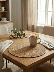 1pc, Machine Washable Premium Faux Sisal Round Decorative Rug, Faux Cat Paw Design, TPR Non-Slip Bottom, Anti-Slip, Wear-Resistant, Foldable And Easy To Store, Living Room Rug, Coaster, Available In Various Sizes, Bedroom Rug, Bedside Rug, Bathroom Rug, Simple Stylish And Elegant, Suitable For Various Scenes And Daily Use, Theme Party, Suitable For Kitchen, Bathroom, Living Room, Dining Room, Study, Bedroom And Other Entryway Decor - Camel - View 5