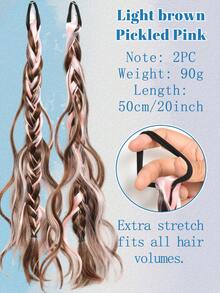 Synthetic Messy Braid, Pink Blue Grey Wig Braid, Boxer Braid Wig Women Ponytail New Chinese Fried Dough Twists Long Braid - Multicolor - View 12