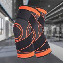 Unisex Knee Support Wrap For Meniscus Protection | Compression Straps For Cycling, Workout & Sports | Adjustable Athletic Knee Brace For Riders - Orange - View 12