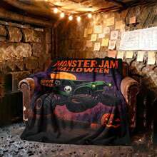1PC 3D Monster Jam Monster Truck Cartoon Blanket, Edgy Gift For Motorsports Fans, Themed Man Cave Decor, Retro Sci-Fi Party Accent & Race Day Souvenir,Soft Throw Blanket For Home Bedroom Bed Sofa Picnic Travel Office Cover Blanket, Multiple Sizes 50x60 To 60x80 Inches - Nhiều màu 6 - Xem 2