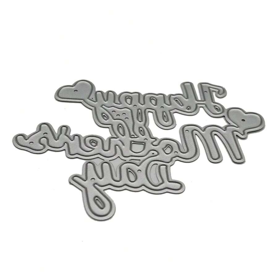 金属切割模具 母亲节快乐模切图案，适用于卡片制作、剪贴簿模板 - B - 查看 1