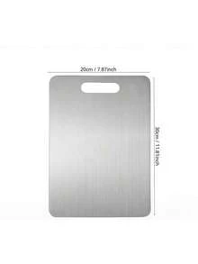 1pc High Quality Stainless Steel Double-Sided Round Cutting Board, Stainless Steel Chopping Board - Thickened Anti-Mold, Easy To Clean, Suitable For Kitchen, Dining Room, Meat, Fruits And Vegetables, Multifunctional And Practical, Minimalist Design - Silver - View 12