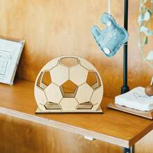 Fotbollsformad servetthållare, träservetthållare för bordsbruk, lämplig för hem och fest - Multifärgad - Visa 12