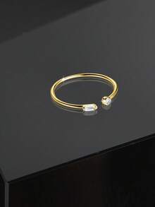 1枚S925纯银几何戒指，小巧时尚，适合作为儿童毕业礼物、时尚家庭礼物、独特的友谊和亲情纪念品 - 幾何 - 查看 9