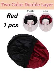 Nunify 丝绸缎面睡帽，双层缎面睡帽，可调节，女士睡眠帽，双面可用，适合卷发，护发帽，睡帽 - 彩色 - 查看 14