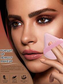 6pcs Makeup Sponge Set Includes 4 Ultra Soft Non-Absorbing Makeup Sponges + 2 Portable Triangle Powder Puffs, Soft & Skin-Friendly, Full Set With Storage - Multicolor - View 3