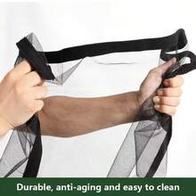 Disponible en múltiples tamaños, antimosquitos, transpirable, malla de ventana autoadhesiva fácil de instalar, repelente de mosquitos de verano, alta transparencia, adecuado para dormitorio, sala de estar - Negro - Ver 6