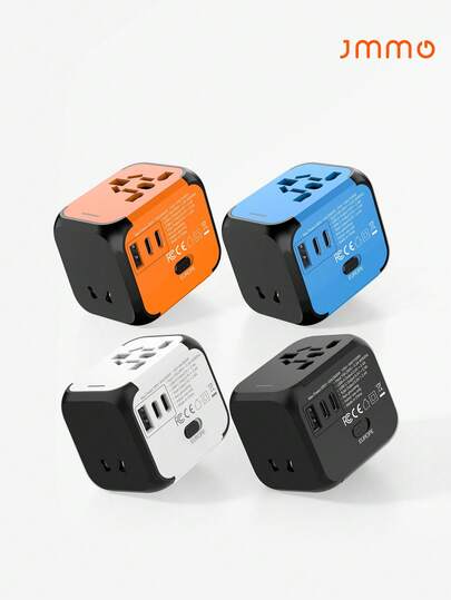 JMMO Universal Travel Plug Adapter, International Travel Adapter,2 USB C And 1 USB A  Ports For US EU AU 180 Countries