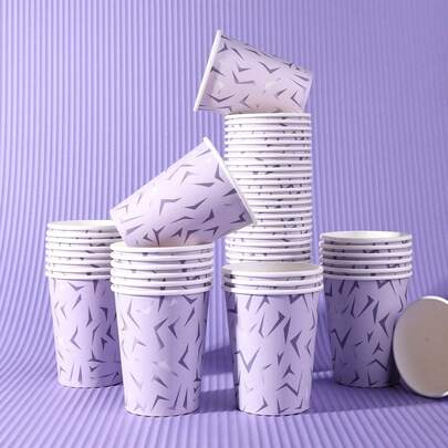 10 قطعة / 20 قطعة / 40 قطعة ، مستلزمات حفلة عيد ميلاد بموضوع الكي بوب أكواب ورقية مجموعة أكواب شرب ذات نمط بنفسجي أكواب ورقية يمكن التخلص منها لحفلة الكي بوب وعيد الميلاد والزفاف والمناسبات الخاصة بالمعجبين، أكواب شرب ورقية بارد وساخن بنمط الكي بوب لحفلات عيد الميلاد والزفاف وحفلات استقبال المولود