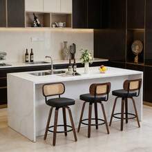 Barstools - Black + PU Leather + Foam - View 1