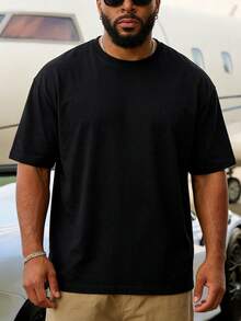 FRACTYR Men's Summer Casual Street Fashion Loose Dark Religion Saint Snake Print Round Neck Short Sleeve T-Shirt - Black - View 5