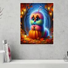 5D钻石画套装 - 全圆钻，南瓜图案，亚克力工艺套装，家居装饰，无框钻石画礼品套装 - 圓鑽 - 查看 6