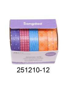 5卷/盒装饰和纸胶带 - 几何、花卉和格子图案，简约风格，适用于日记本、计划本、礼品包装 - 套裝 - 查看 17