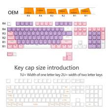 ABS Material, OEM Height, Purple, Pink And White Dual-Color Injection Molding Keycaps With Transparent Characters. Suitable For MX Switches. 6.25U Spacebar Size. Includes Keycaps Only, No Keyboard Body. Comes With Keycap Puller Tool. - View 4