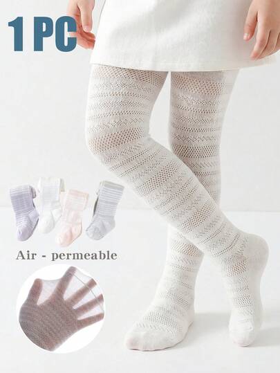 1 pieza Medias transpirables de verano para niñas - Delgadas, suaves y cómodas para recién nacidos, bebés y niños pequeños