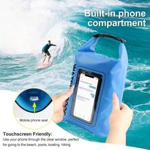 1pc Unisex Waterproof Bag With Touch Screen Window, 2L Large Capacity, Lightweight Dry Bag Backpack With Phone Case, Suitable For Diving, Travel, Swimming, Canoeing, Kayaking, Camping And Beach - Waterproof Bag - View 3