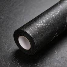 Matte Black Self-Adhesive Vinyl Wrap For Furniture, Satin Furniture Self-Adhesive Paper, Waterproof Vinyl Wrap For Kitchen Countertops, Cabinets, Tables, Bathroom Decor - 1PC - View 2