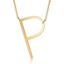 1pc Letter Pendant Necklace, Stainless Steel Jewelry - Yellow Gold - View 8