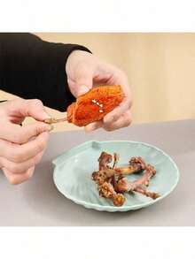 1pc Creative Shell-Shaped Bone Plate, Plastic Bone Plate, Household Bone Plate, Trash Plate, High-End Small Plate, Fruit Plate, Snack Plate, Cake Dessert Salad Plastic Plate - Multicolor - View 6