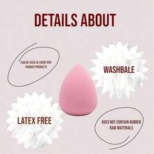 Makeup Sponge, Super-Soft Foam Blender For Foundation, Powder & Cream, Reusable & Washable - 粉色 - 查看 6