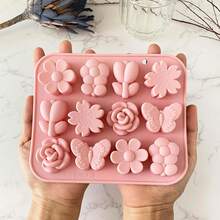 1pc Silicone Rose & Tulip Flower Chocolate Mold, Bowknot Jelly Ice Cream Pudding Soap Mold, Suitable For Making Desserts - Multicolor - View 3
