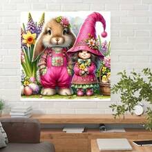 1套[30*30厘米/11.8*11.8英寸][40*40厘米/15.7*15.7英寸]5D亚克力钻石画套装，兔子和矮人图案，适合成人初学者DIY马赛克钻石画，全钻手工DIY钻石画，适用于客厅、卧室、办公室墙面装饰画，送给家人和朋友的惊喜艺术家居装饰礼物 - 無框 - 查看 3